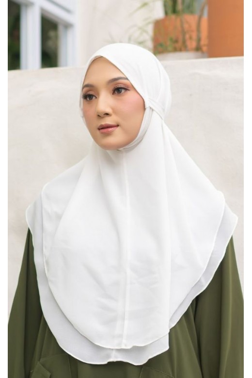 Bergo Khimar Azzura White